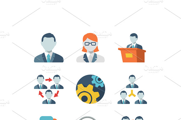 Business People Flat Icons preview 2