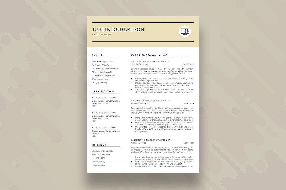 Resume Template, a Resume Template by DesignDevisers (Photo 2 of 10)