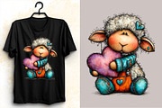 Funny Valentine Sheep Clipart Bundle, an Illustration by SVGArt (Thumbnail 2 of 8)