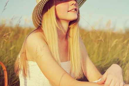Girl resting on meadow preview 6