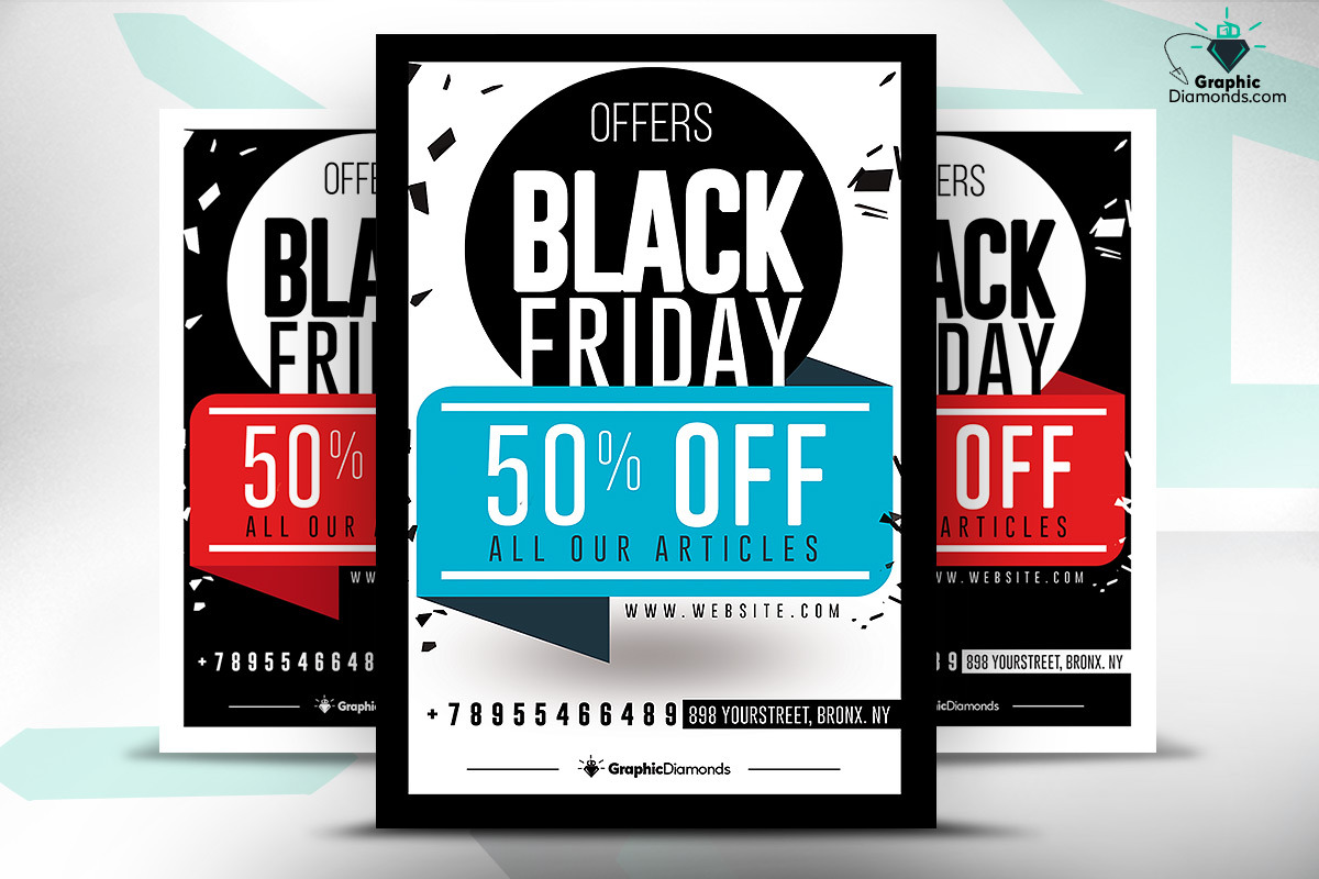Black Friday Flyers Bundle, a Flyer Template by GraphicDiamonds (Photo 3 of 7)