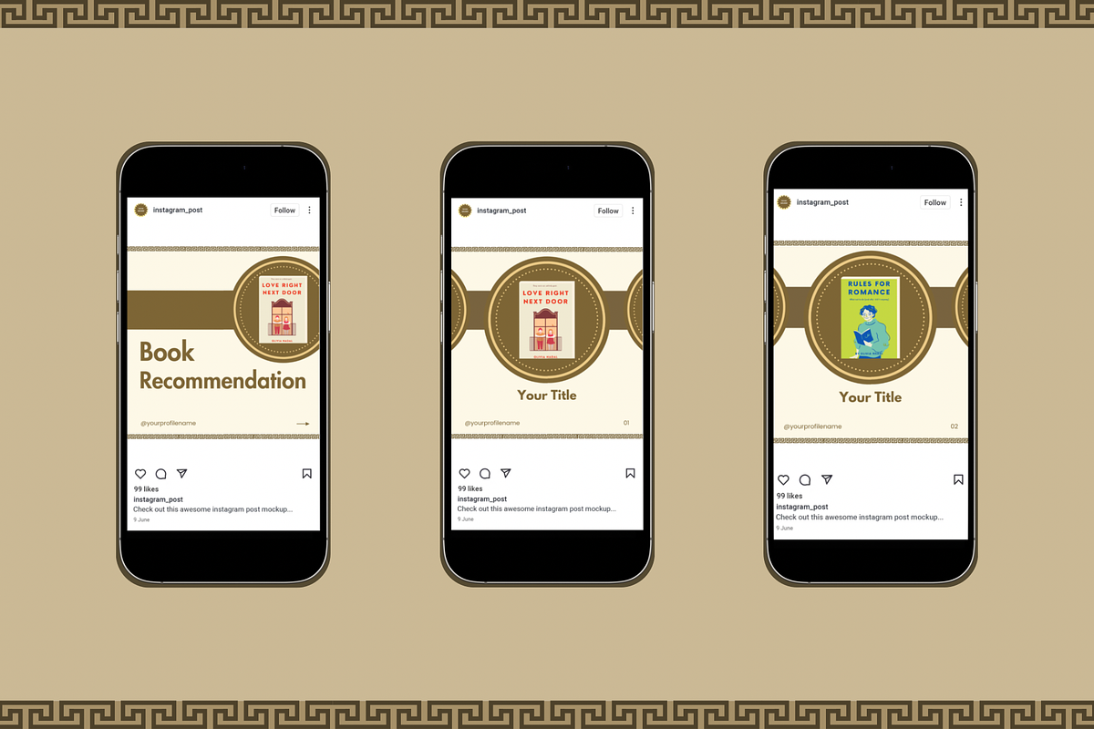 Bookstagram CANVA Instagram Template, a Social Media Template by Supriya Artwork (Photo 2 of 6)