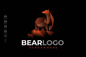 Modern Gradient Bear Logo Template