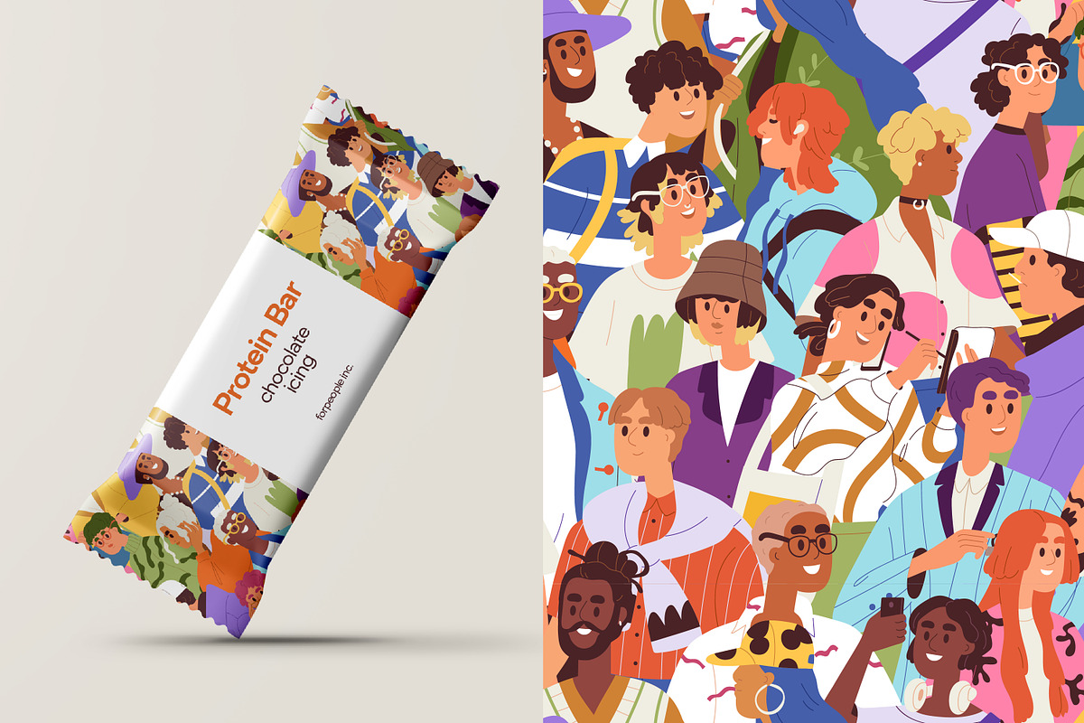 Crowd of people, seamless patterns, a Pattern Graphic by Good Studio (Photo 2 of 5)