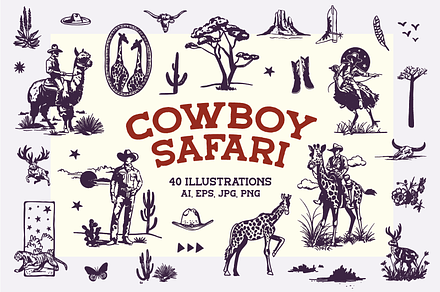 Cowboy Safari Illustrations