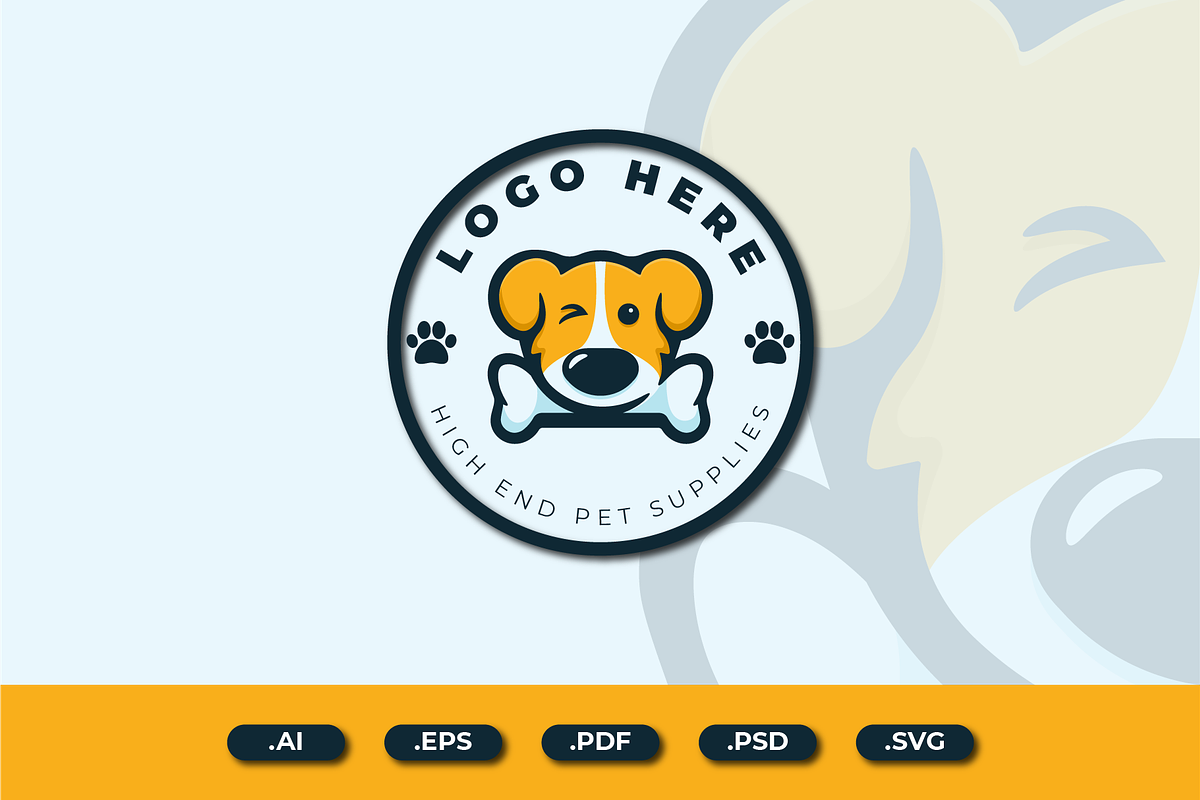 cute dog mascot logo, a Branding & Logo Template by Andhnd Studio