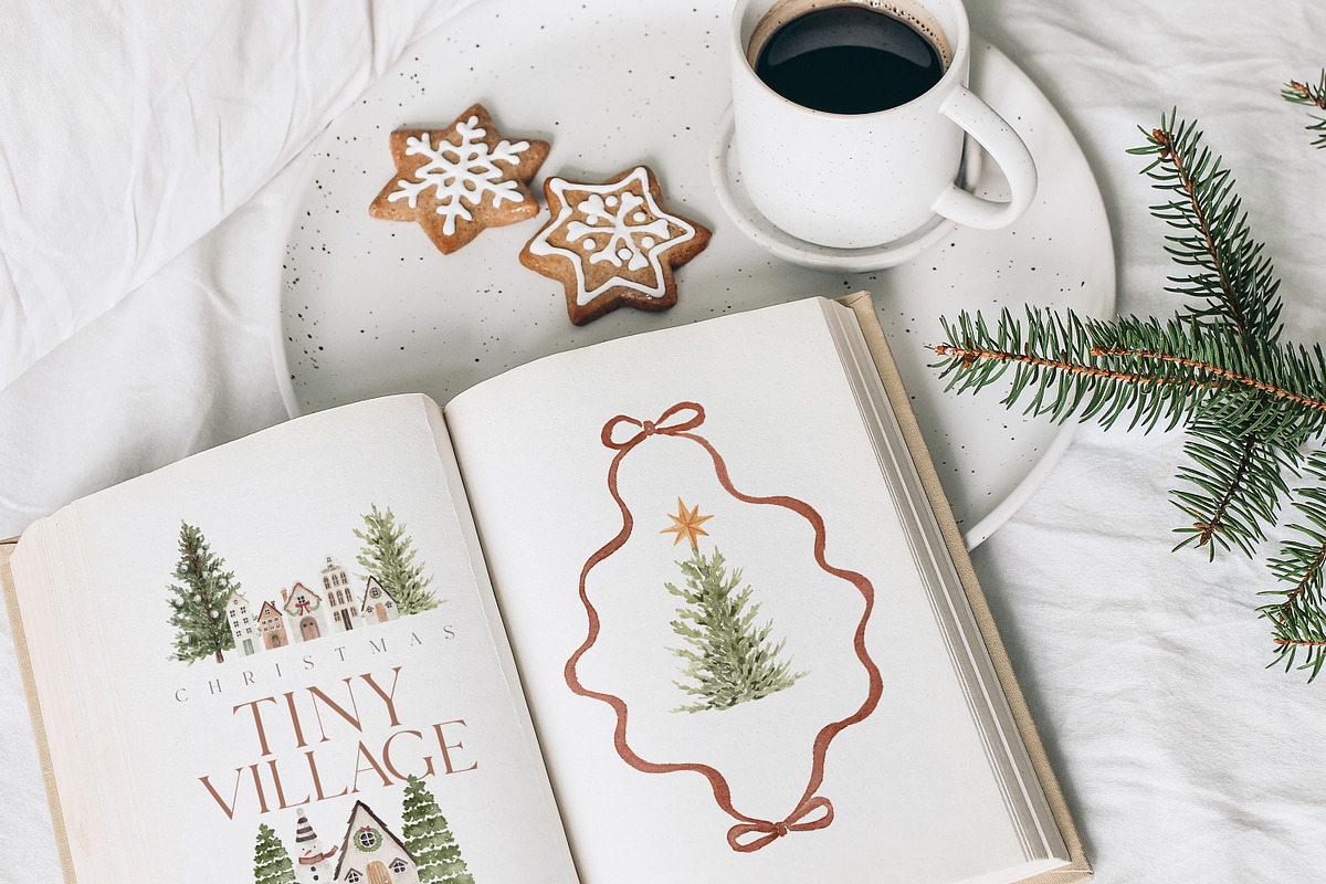 Watercolor Christmas-TINY VILLAGE, a Decorative Illustration by Beigetime (Photo 4 of 10)