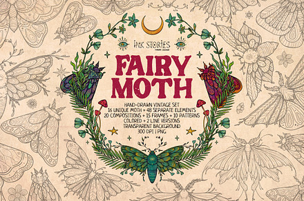 Fairy Moth, an Animal Illustration by Ink Stories