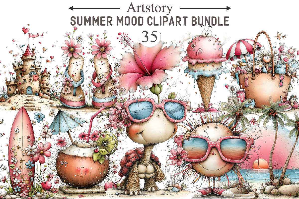 Summer Mood Clipart Bundle, an Illustration by designcity5 (Photo 1 of 5)