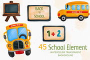 Watercolor Back to School and Animal, an Animal Illustration by Apixsala (Thumbnail 6 of 12)