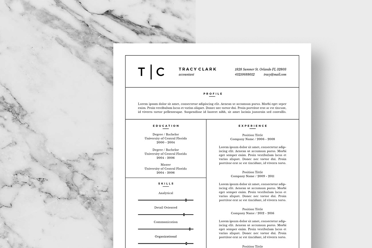 Clean & Simple Resume, a Resume Template by Glowing Pieces (Photo 3 of 5)