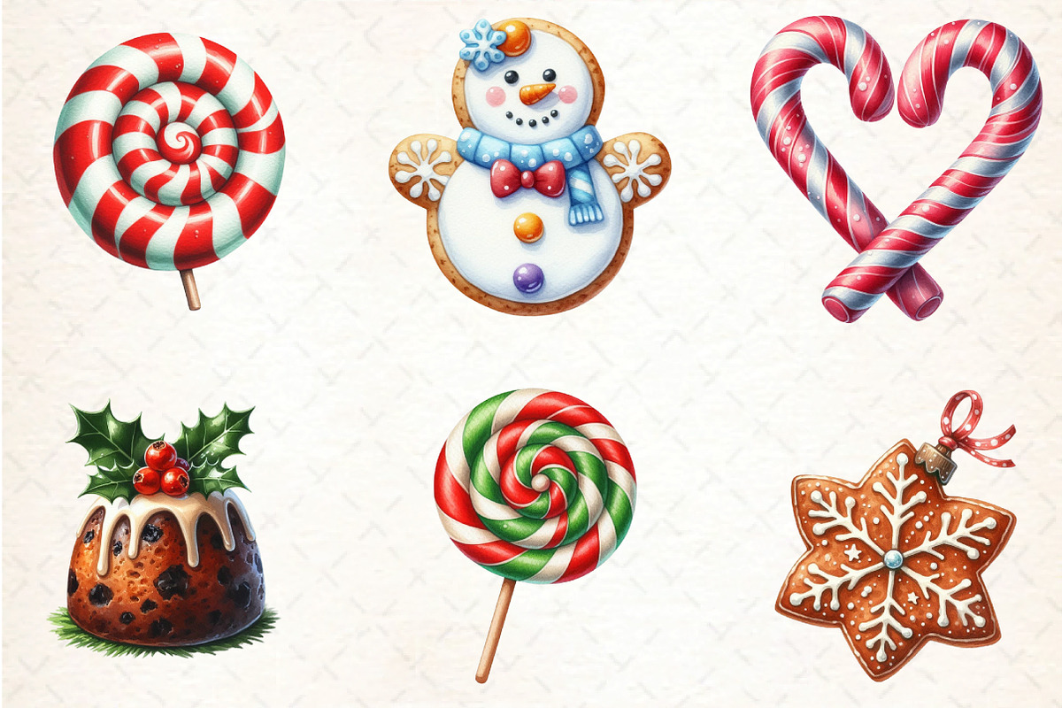 Christmas Candy and Sweets Clipart, an Illustration by DreamCafeArt (Photo 6 of 8)