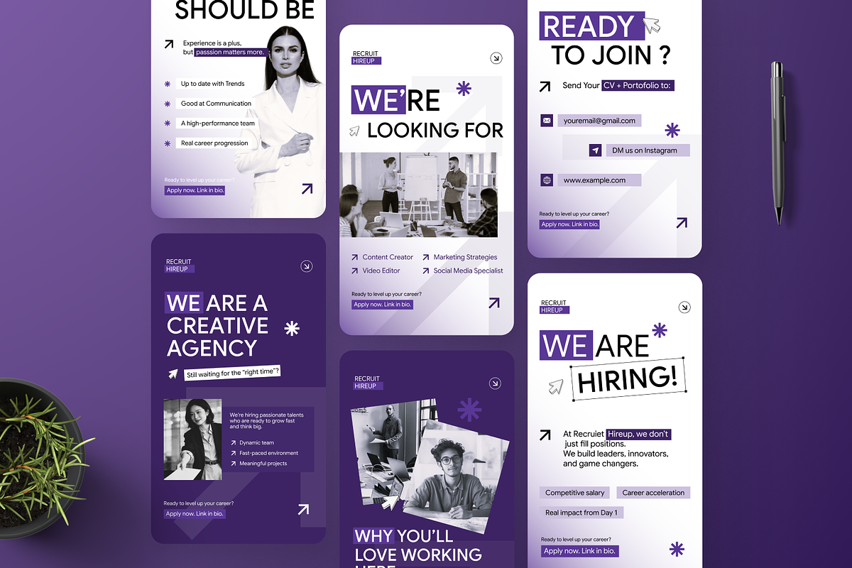 Hiring & Recruitment Instagram Story, a Social Media Template by Annora Studio (Photo 3 of 6)