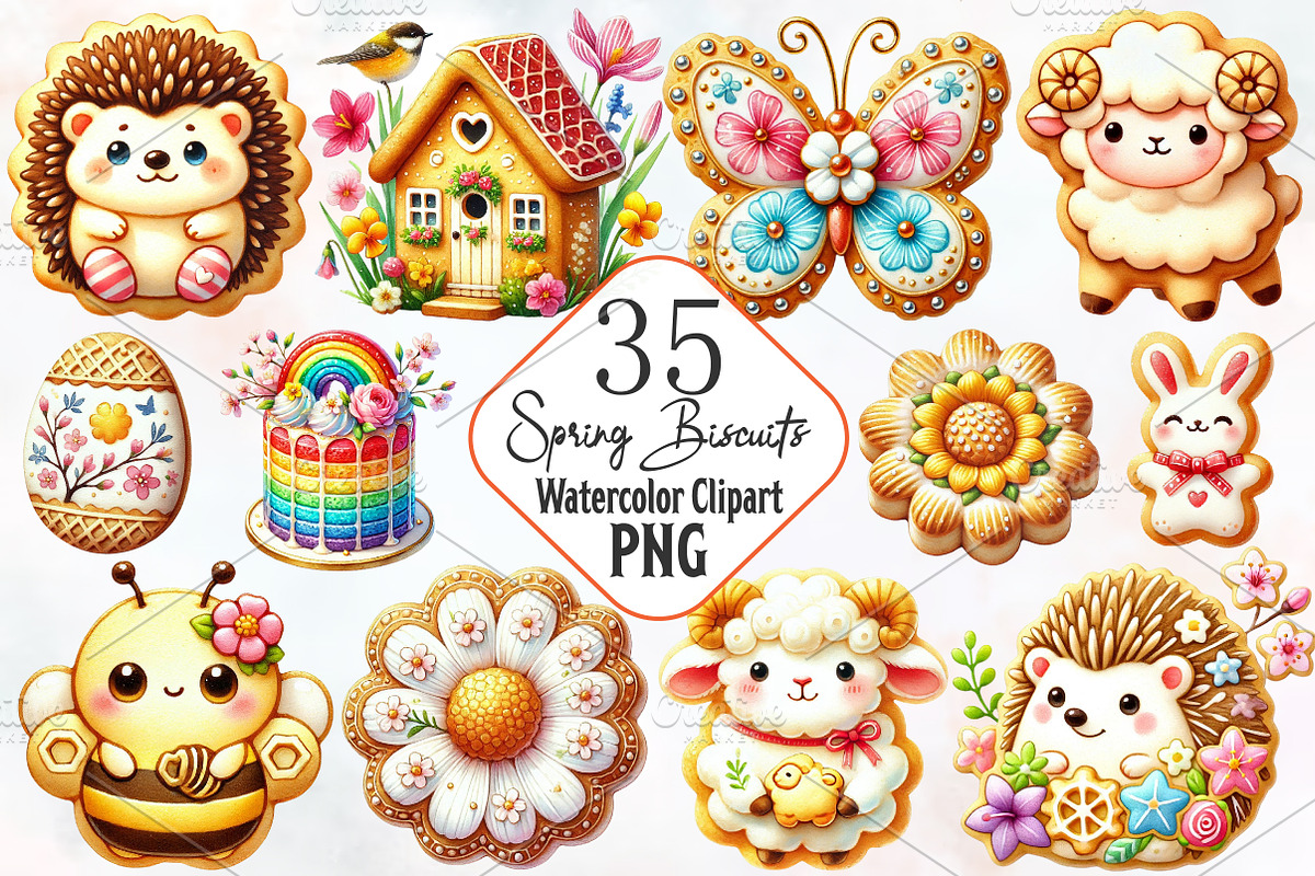 Spring biscuits sublimation png, an Illustration by RobertsArt (Photo 1 of 7)