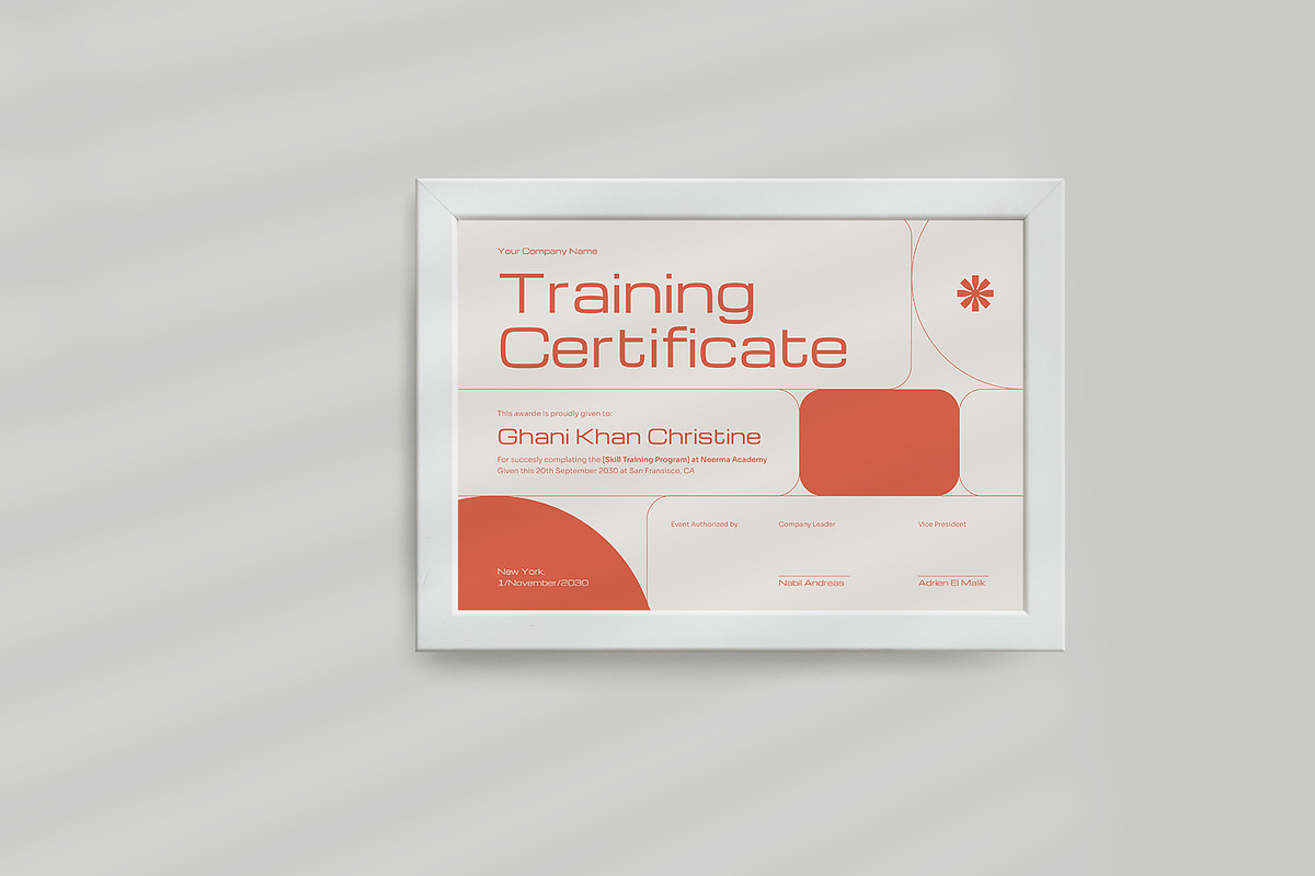 Modern Skill Training Certificate, a Stationery Template by Neermana (Photo 3 of 4)