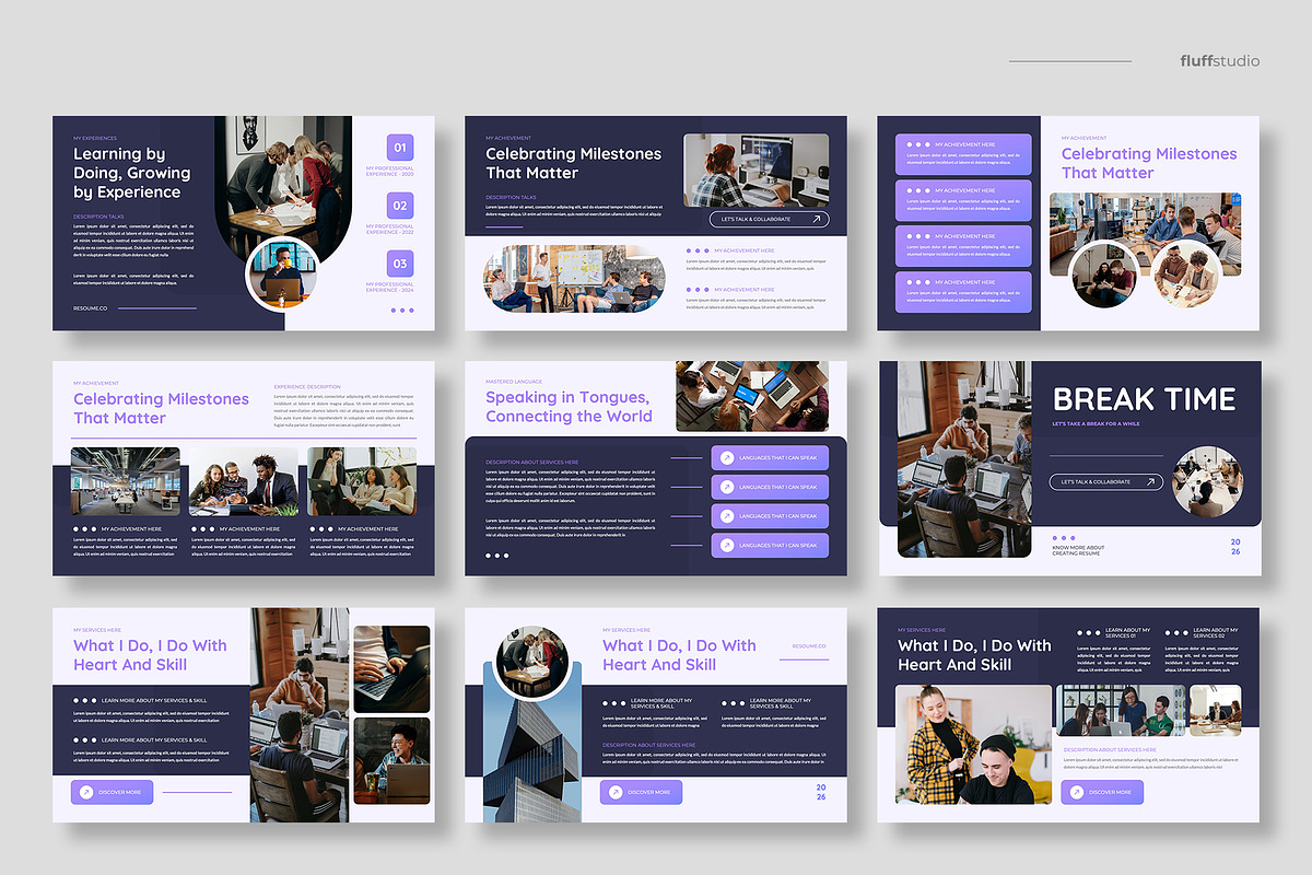 Resume & Portfolio Keynote Template, a Presentation Template by fluffstudio (Photo 3 of 4)