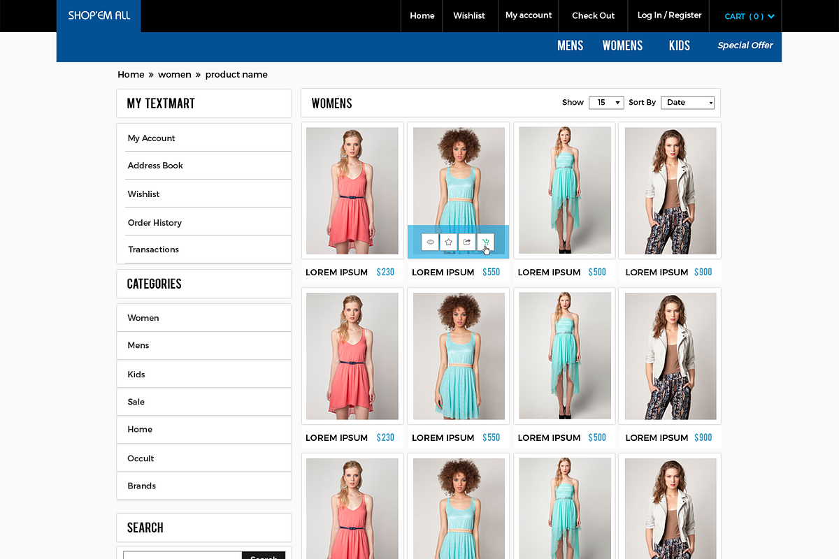 Shop'em All | Ecommerce PSD Template, a Websites & App Template by Saif71 - Shop (Photo 2 of 6)