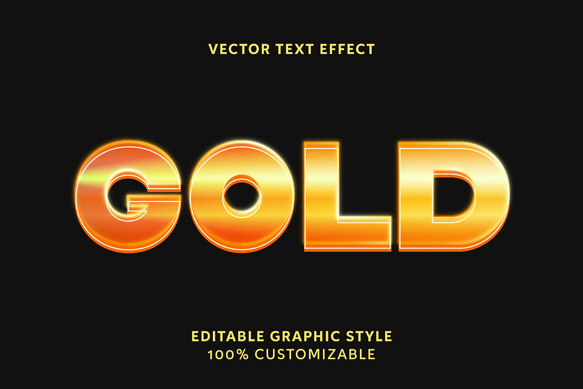 Shiny Metallic Gold Text Effect
