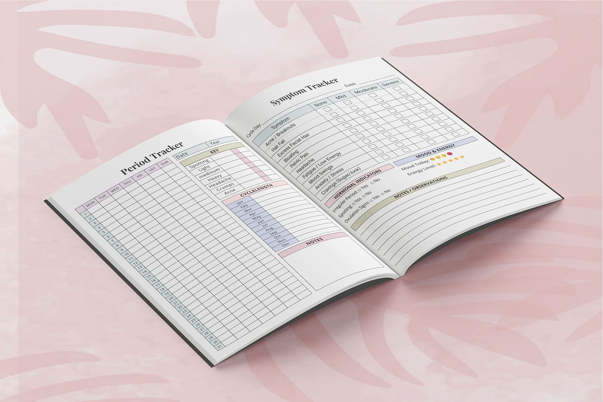 PCOS / PCOD Health Tracker Journal, a Design Template by Book2bees