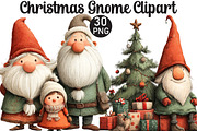 Christmas Gnome Clipart, an Illustration by Black Bird Studio (Thumbnail 1 of 6)