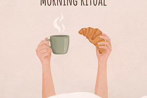 Cozy Morning Ritual Illustration, a Photo by Virgo Studio