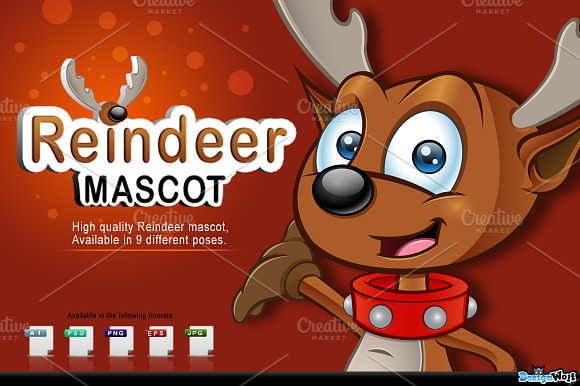 Reindeer Mascot Character preview 3