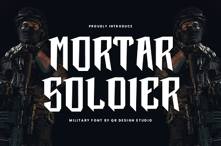 Mortar Soldier - Military Font, a Blackletter Font by QR Design Studio