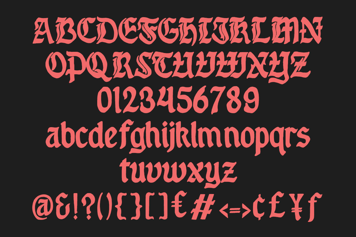 Fuscous – Bold Blackletter Typeface, a Font by Arendxstudio (Photo 3 of 12)