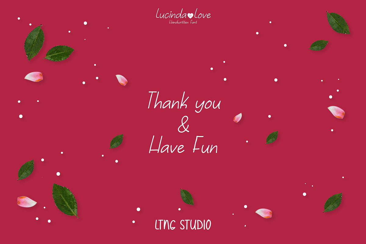 Lucinda in Love, a Handwritten Font by LTNG STUDIO (Photo 8 of 8)