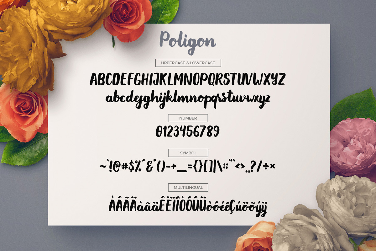 Poligon, a Script Font by Kang1993 (Photo 2 of 6)