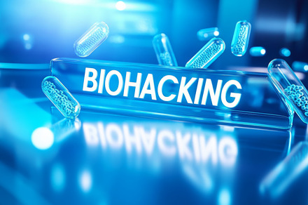 Futuristic Biohacking Concept with Blue Sci-Fi Elements, an Abstract Photo by Natalia Klenova's Shop