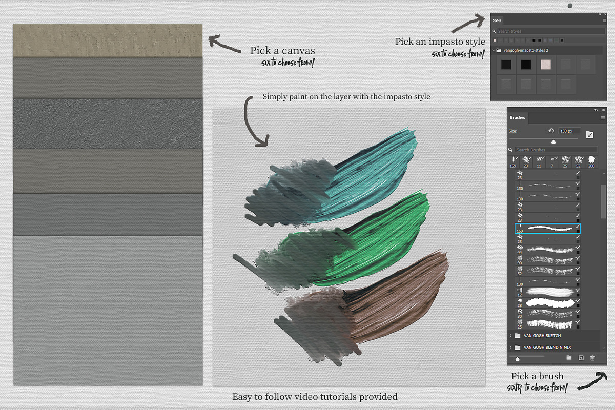 VanGogh Paint Photoshop Brush Bundle, a Brush Add-On by Photohacklovers (Photo 8 of 9)