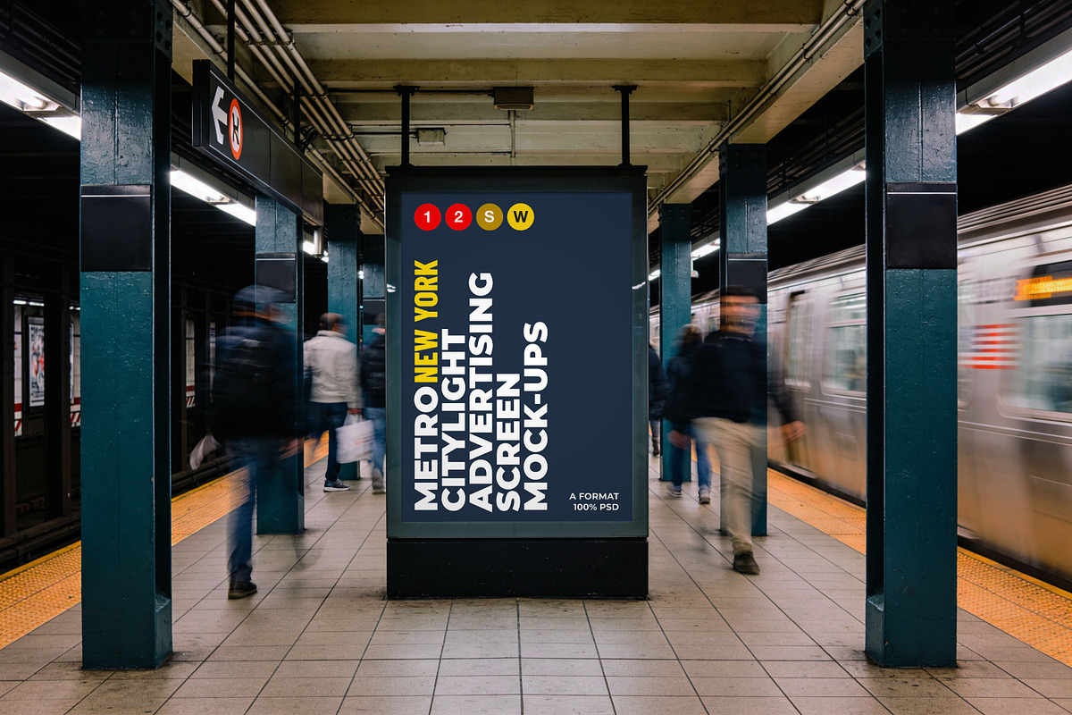 New York Metro Ad Screen Mock-Up 3, an Advertising Mockup by Graphic Shelter (Photo 6 of 8)