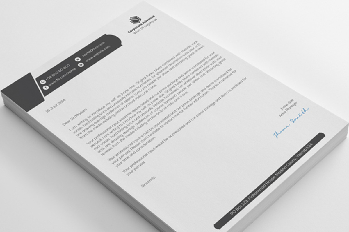 Advance Corporate Letterheads, a Stationery Template by shujaktk (Photo 2 of 5)