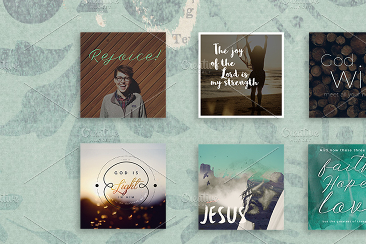 Christian Social Media Graphic Pack1, a Templates & Theme by Kreativity13 (Photo 1 of 3)