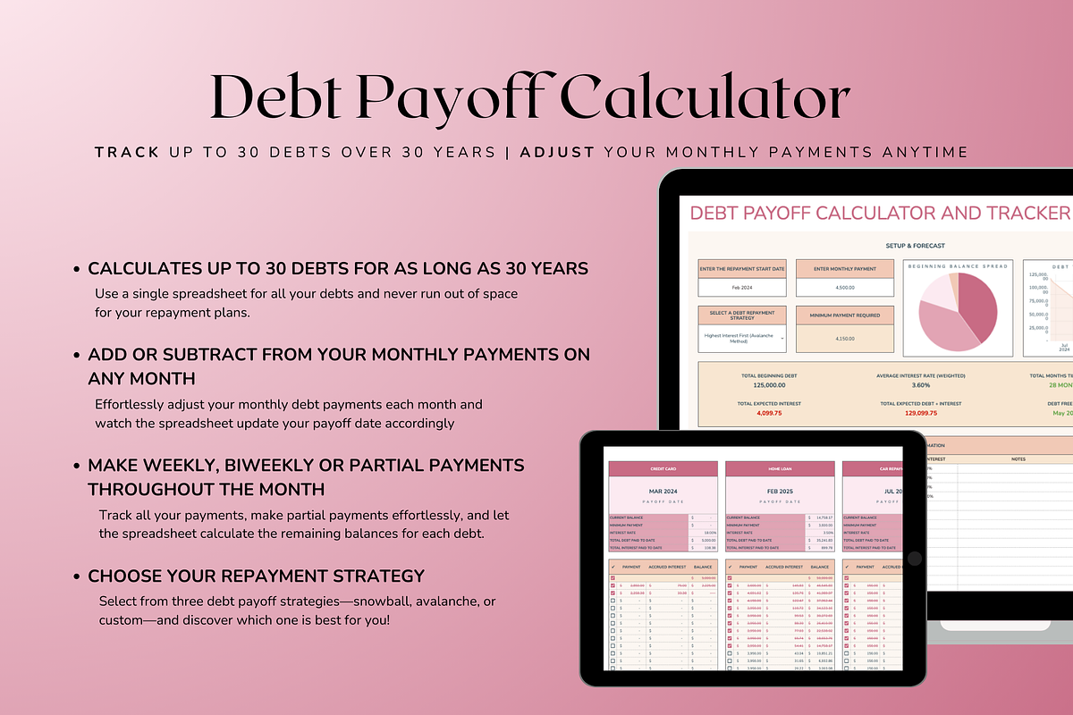 Ultimate Monthly Budget - Red, a Templates & Theme by The Creative Plans co (Photo 5 of 10)