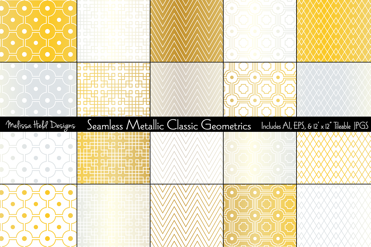 Seamless Metallic Classic Geometrics