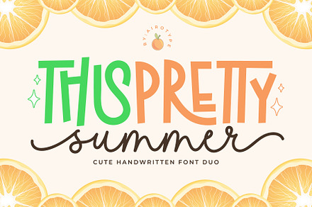 Pretty Summer - Cute Fonts Duo, a Handwritten Font by Airotype
