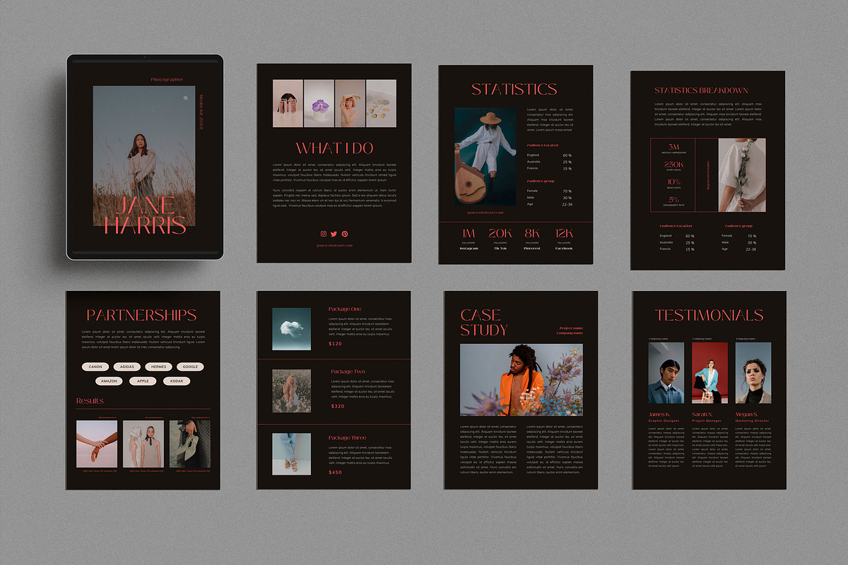 DARK MODE | Media Kit Canva Template, a Magazine Template by Sierra Creative Studio (Photo 3 of 9)