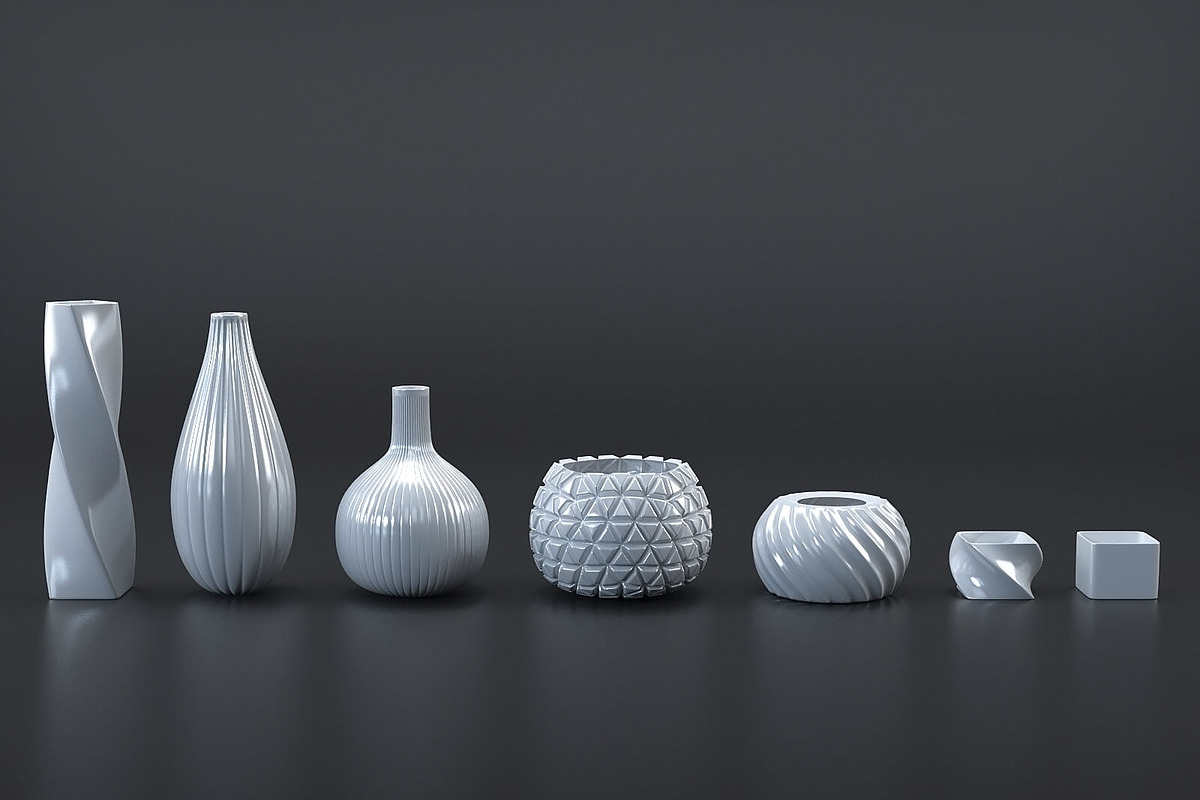 White/Black vases collection, a Furniture 3D Model by RC graphics (Photo 1 of 24)