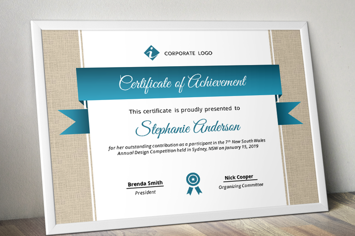 Burlap certificate template (pptx), a Stationery Template by Inkpower (Photo 6 of 6)