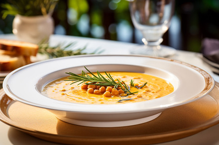 Chickpea Soup a classic of Umbrian cuisine and the epitome of Italian comfort f, a Food & Drink Photo by Rodica Ciorba