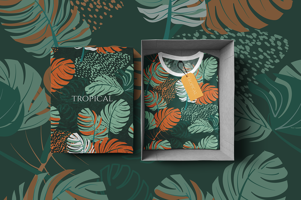 TROPICAL LEAVES Vector Patterns, a Pattern Graphic by Madebyia (Photo 5 of 10)