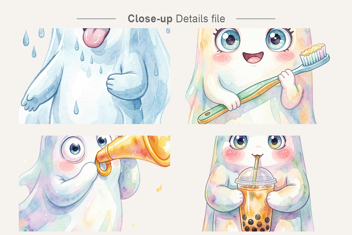 UglyCute Ghost Sublimation PNG, an Illustration by Artnoy (Photo 4 of 8)