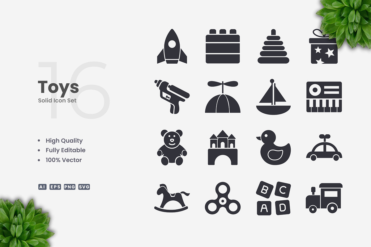 Toys Solid Icons, an Icon by Upnowgraphic