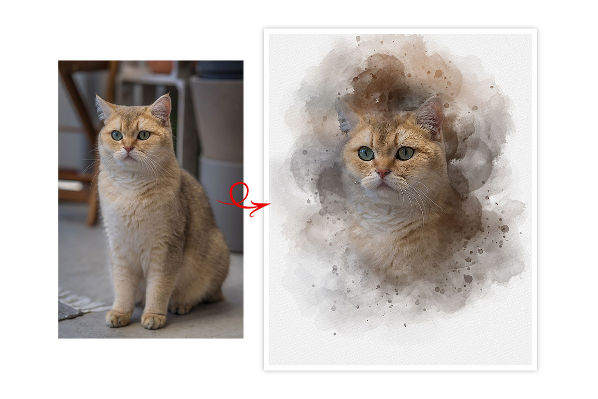 Watercolor Animal Art Photo Effect, an Action Add-On by MRI STUDIO (Photo 8 of 16)
