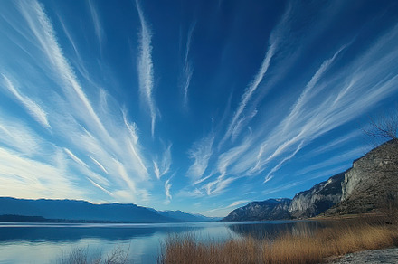 Beautiful timelapse of contrails for, a Photo by Iftikhar Alam