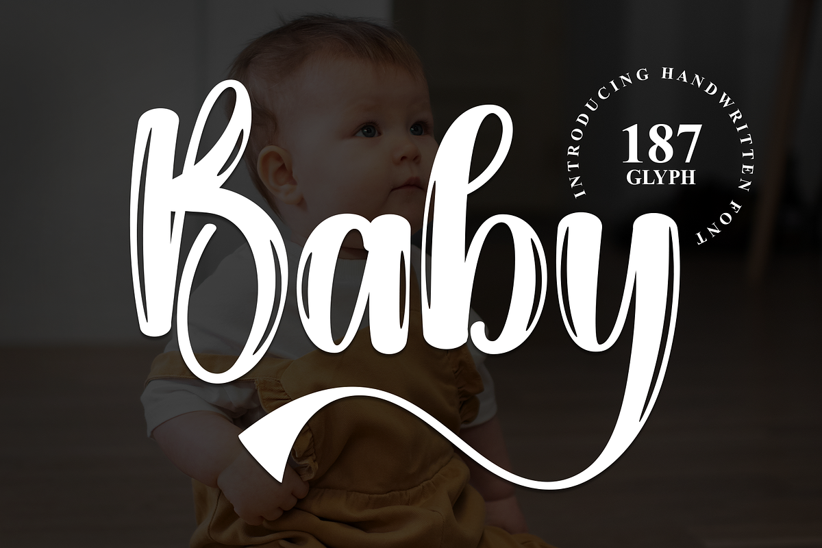 Baby | Script Font, a Handwritten Font by Scratchones (Photo 1 of 9)