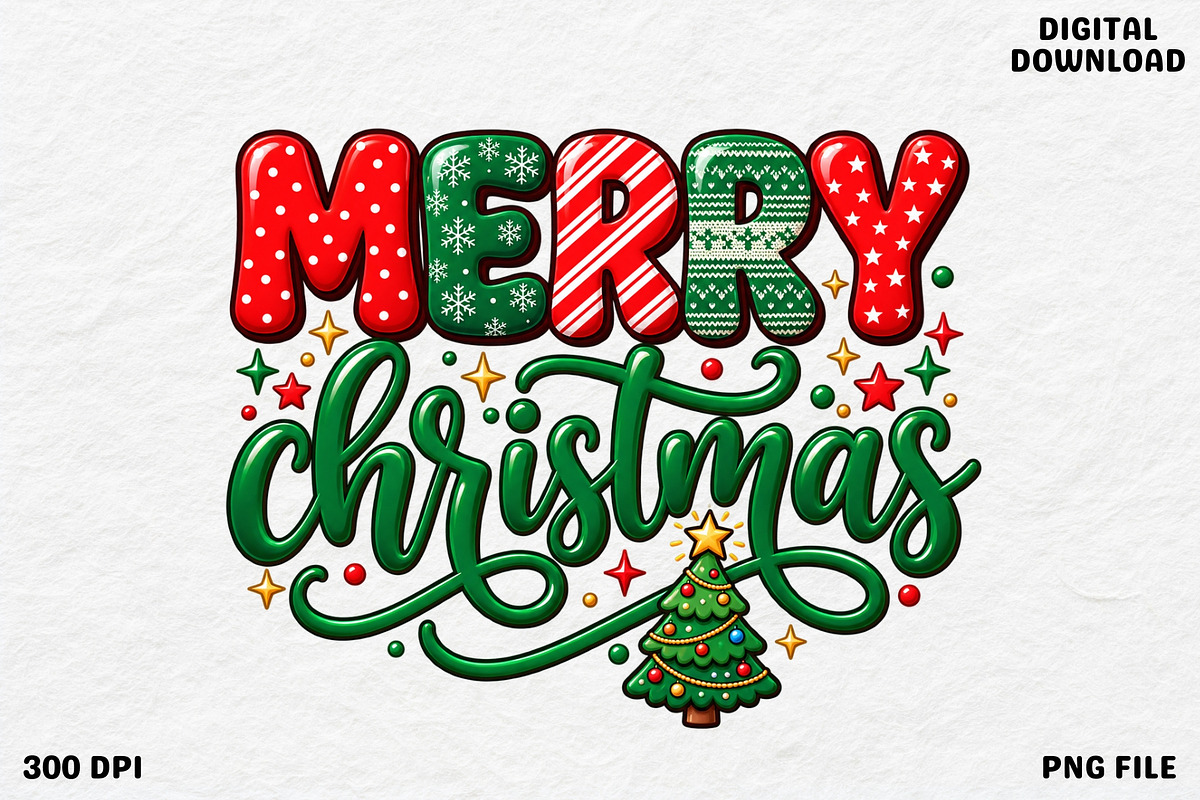 Merry Christmas Tree Clipart PNG, an Object Graphic by Zahyl Studio (Photo 1 of 7)