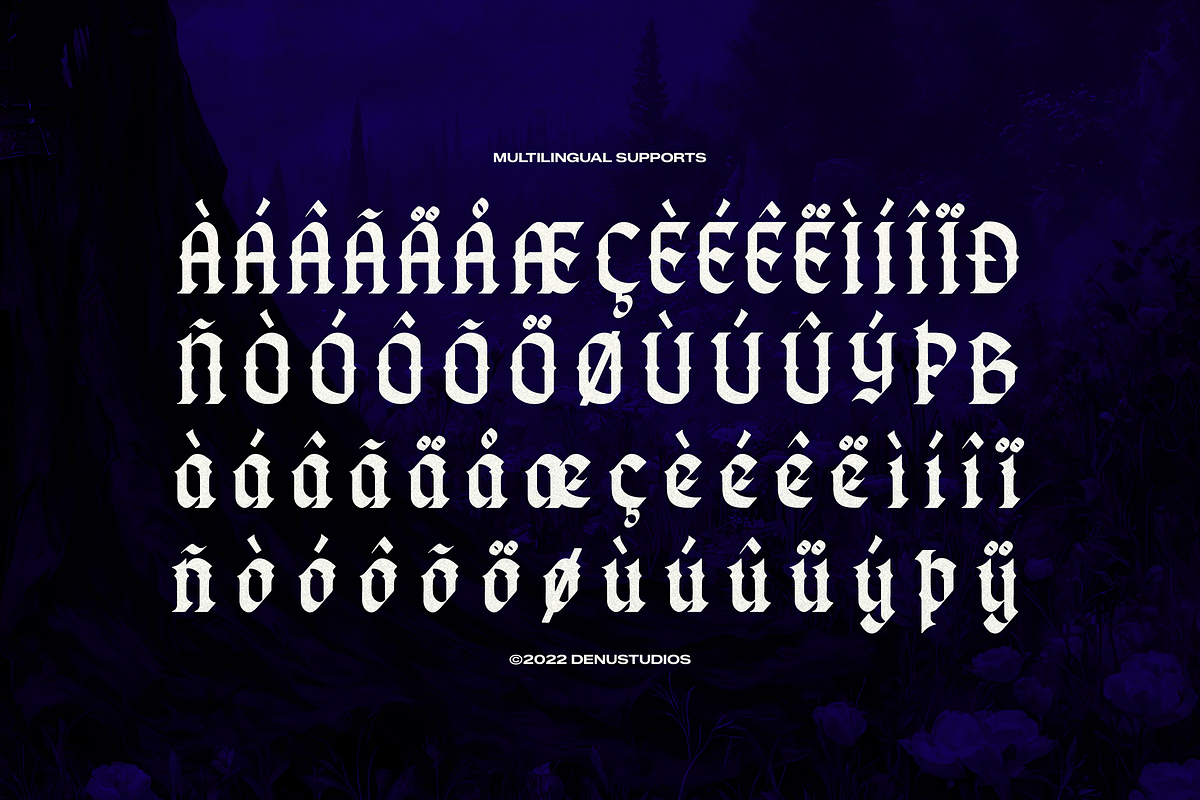 Kujang | Modern Blackletter, a Blackletter Font by Denustudios (Photo 10 of 11)